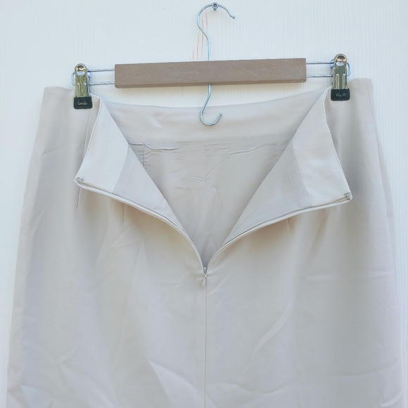 KTF by Kristinn Steinare Vintage Cream 2 Piece Jacket Suit Skirt Sz 14 - Picture 6 of 8